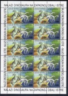 CROATIA 1994 Dinosaur Finds In Istria Sheet Let With 10 Pairs MNH / **.  Michel 268-69 - Croatia