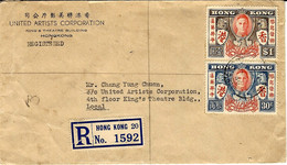 1946- REG. Cover  From HONG KONG 20   Fr. 1,30 $  Local Mail - Briefe U. Dokumente