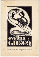 EVELINA E GRECO - EX LIBRIS DI EUGENIO GRECO - 1953 - Vedi Retro - Bourses & Salons De Collections