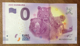 2017 BILLET 0 EURO SOUVENIR ALLEMAGNE DEUTSCHLAND ZOO DUISBURG TIGRE OURS KOALA ZERO 0 EURO SCHEIN BANKNOTE PAPER MONEY - [17] Falsi & Campioni