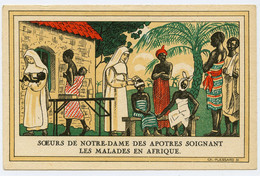 Mission. Soeure De Notre-Dame Des Apôtres Soignant Les Malades En Afrique. Ch. Plessard. - Missions