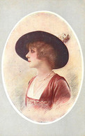 Henri MANUEL * CPA Illustrateur * Nos Jolies Artistes ( 1ère Série ) * N°51 * Femme Chapeau Mode - Sonstige & Ohne Zuordnung