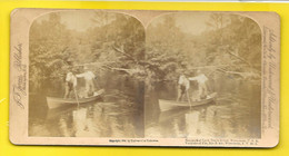 1892 Scooped At Last Brule River Wisconsin USA - Stereo-Photographie