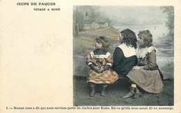 Oeufs De Pâques * Série De 6 Cpa Dos 1900 * Voyage à Rome * Roma Pâques Fête Enfants - Easter
