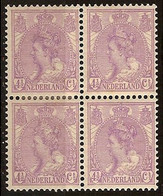 Nederland 1919 NVPH Nr 59 Blok Van 4 Postfris/MNH Koningin Wilhelmina - Ongebruikt