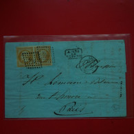 LETTRE LYON POUR PARIS CACHET LOSANGE 1818 APRES LE DEPART 1857 - 1853-1860 Napoleon III