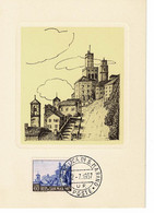 CARTE MAXIMUM SAINT MARIN 1961 BATIMENTS REPUBLICA DI SAN MARINO - Brieven En Documenten