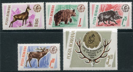 ROMANIA 1965 Game Animals MNH / **.  Michel 2460-64 - Unused Stamps