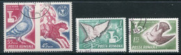 ROMANIA 1965 Stamp Day: Carrier Pigeons Used.  Michel 2457-59 - Usati