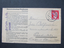 BRIEF Konzentrationslager KZ Lager Mauthausen - Pardubice 1944  //   D*47105 - Lettres & Documents