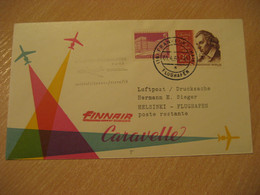 HELSINKI Frankfurt 1960 FINNAIR Airline Caravelle First Flight Cancel Cover FINLAND GERMANY - Covers & Documents