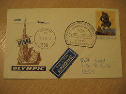 ATHENS Wien 1969 OLYMPIC Airlines Airline First Flight Cancel Cover GREECE AUSTRIA - Briefe U. Dokumente