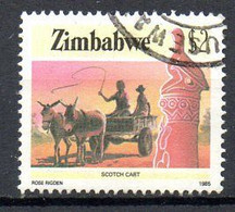 ZIMBABWE. N°103 Oblitéré De 1985. Charrette à Mules. - Ezels