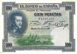 ESPAGNE 1936 100 Peseta - P.69c TTB VF - Sammlungen