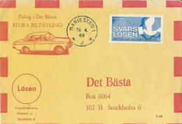 SWEDEN 1969 POSTAL PAID COVER SVARS LOSEN MARIESTAD SVEZIA BUSTA PREPAGATA - Autres & Non Classés