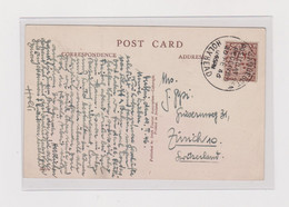 IRELAND 1946 Nice Postcard DUBLIN To SWITZERLAND Ship Cancel BAQUEBOT HOLLYHEAD - Briefe U. Dokumente