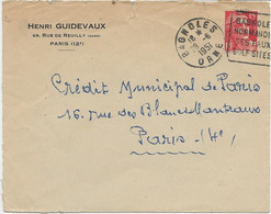LETTRE OBLITERATION DAGUIN - " - BAGNOLES-NORMANDIE SES EAUX -GOLF SITES - ANNEE 1951 - Mechanical Postmarks (Other)