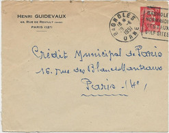 LETTRE OBLITERATION DAGUIN - " - BAGNOLES-NORMANDIE SES EAUX -GOLF SITES - ANNEE 1951 - Maschinenstempel (Sonstige)