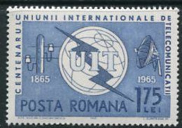 ROMANIA 1965 ITU Centenary MNH / **.  Michel 2402 - Ongebruikt