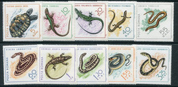 ROMANIA 1965 Reptiles MNH / **.  Michel 2377-86 - Nuovi