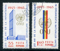 ROMANIA 1965 20th Anniversary Of UNO Used.  Michel 2375-76 - Oblitérés