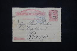 BRÉSIL - Entier Postal Pour La France En 1894, Complément Disparu - L 78606 - Enteros Postales