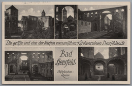 Bad Hersfeld - S/w Mehrbildkarte 9    Stiftskirche Ruine - Bad Hersfeld