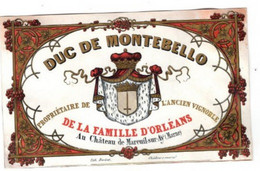 1 Carte Porcelaine Duc De Montebello Propiétaire De L'Ancien Vignoble De La Famille D'Orléans Mareuil-sur -Aÿ  Marne - Cartes Porcelaine