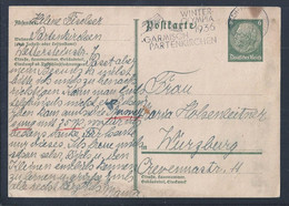 Garmisch 1936. Olympic Winter Games 1936 Garmich. Postal Stationery Advertising Streamer 20/4/1934. Raro. Olympic Winter - Inverno1936: Garmisch-Partenkirchen