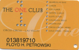 Carte Casino : The One 1 Club : Circus Circus Las Vegas + 9 Casinos - Casino Cards