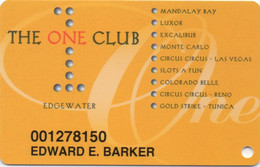 Carte Casino : The One 1 Club : Edgewater + 9 Casinos - Cartes De Casino