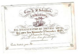 1 Porseleinkaart Cour De St. Sebastien à Ledeberg Bal D'Inauguration Ivitationl 1844 Feu D'Artifice Litho Boogschieten - Porzellan