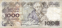 PORTUGAL 1000 ESCUDOS - TEOFILO BRAGA - 20-12-90 - USADA - USED -  UTILISÉ - Portugal