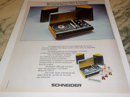 ANCIENNE   PUBLICITE PETITE CHAINE SCHNEIDER 1974 - Andere Geräte