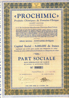Part Sociale Sans Désignation De Valeur Au Porteur - Produits Chimiques De Fontaine-L'Evêque S.A. - PROCHIMIC - 1946. - Industry