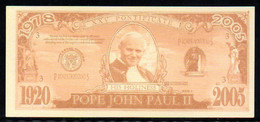 459-Billet De Fantaisie Pape Jean-Paul  2, 2005 - Fiktive & Specimen