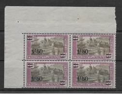 Monaco N°110 - Bloc De 4 Coin De Feuille - Neuf ** Sans Charnière - TB - Unused Stamps