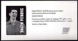 Croatia 1997 / Basketball / Drazen Petrovic Monograph Promotion, Invitation Card - Autres & Non Classés