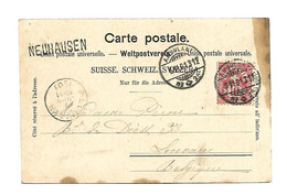 NEUHAUSEN  Bahnwagenvermerk Bahnpost 6.VI.1901  Nach Leuven/Belgien - Altri & Non Classificati