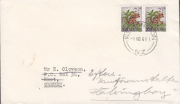 New Zealand 'Petite' WELLINGTON 1961 Cover Brief EKOT Sweden REadressed HÄLSINGBORG 2X Tikoti Berries Beeren - Lettres & Documents