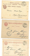 3 Dif. Ganzsache  BULLE 1877 + Lausanne 1878 + Schaffhausen  1880 Alle Nach Pepinster /Belgique - Autres & Non Classés