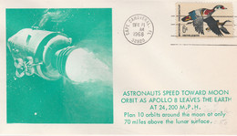 N°837 N -lettre (cover) Astronauts Speed Toward Moon Apollo 8 - Noord-Amerika