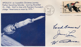 N°838 N -lettre (cover)  Apollo 8 -signature (fac Similé) Frank Borman ..... - Amérique Du Nord