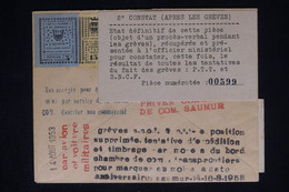 FRANCE - Enveloppe Avec Timbres De Grève De Saumur, Voyagé Par La Chambre De Commerce Hors Sac En 1953 - L 78711 - Otros & Sin Clasificación