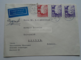 AD047.23 Sweden Sverige Cover -Botaniska Avdelningen Stockholm-1948 -sent To Dr. K.H.Rechinger Universite De Geneve - Other & Unclassified