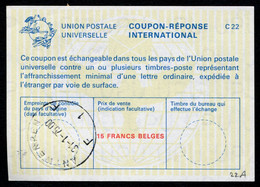 BELGIQUE  International Reply Coupon / Coupon Réponse International - Coupons-réponse Internationaux