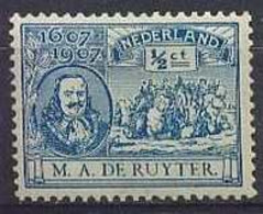 Nederland 1907 NVPH Nr 87 Postfris/MNH Admiraal Michiel De Ruyter - Ongebruikt