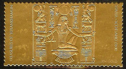 Mzm003 CINDERELLA KUNST CULTUUR TOETANCHAMON 23K GOLDEN STAMP TUTENKHAMUN KING BIRDS COW ART STAFFA SCOTLAND 81 PF/MNH - Werbemarken, Vignetten