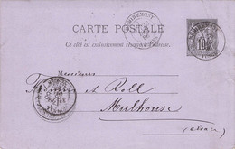 FRANCE - CARTE POSTALE 1886 REMIREMONT > MULHOUSE //G90 - Listos A Ser Marcados