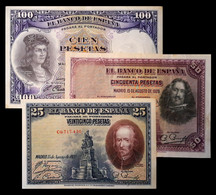 # # # Lot 3 Banknoten Spanien (Spain) 175 Pesetas 1928-1931 # # # - 1873-1874 : First Republic